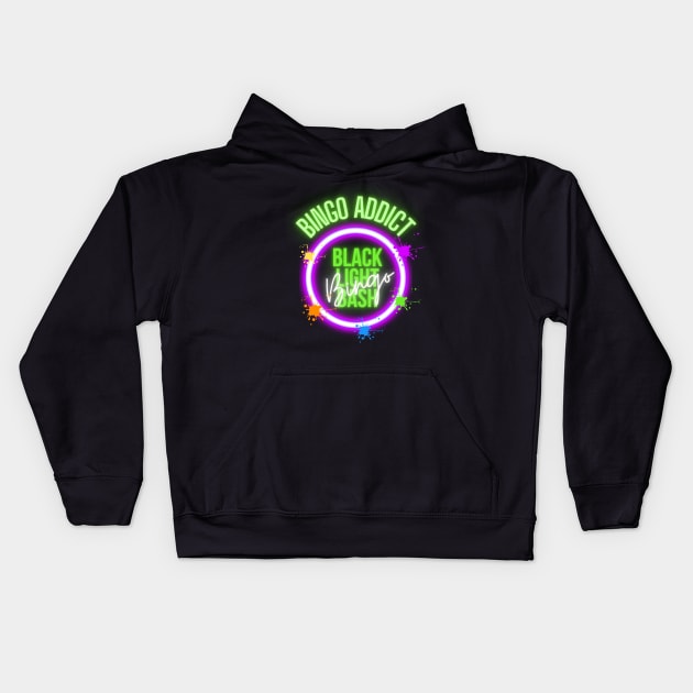 Bingo Addict Summer Blacklight Bingo Bash 2022 Kids Hoodie by Confessions Of A Bingo Addict